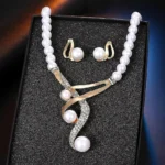 Elegant Hook Pearl & Rhinestone Jewelry Set - Image 4