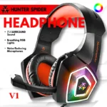 Hunter Spider V1 RGB Gaming Headset 7.1 Surround Sound - Image 15