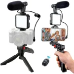 Professional Vlogging Kit with LED Light & Tripod - Image 2