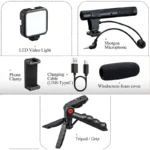 Professional Vlogging Kit with LED Light & Tripod - Image 5