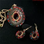 Vintage Gold Multi-Color Crystal Jewelry Set - Image 2