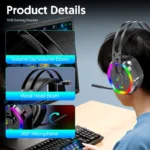 G608 USB RGB Gaming Headset with 7.1 Surround Sound - Image 2