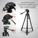 T-3520 Professional Portable Tripod for Mobile & DSLR - Image 2