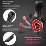 Hunter Spider V1 RGB Gaming Headset 7.1 Surround Sound - Image 8
