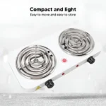 2000W Electric Dual Burner Stove – Portable Hot Plate - Image 3