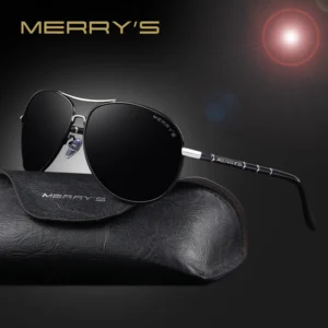 MERRY’S Design Men’s Classic Aviation Sunglasses – HD Polarized Lenses with Lightweight Aluminum Frame