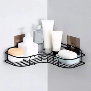 Multi-Use Wall Corner Storage Shelf – Durable Metal Bathroom & Kitchen Organizer