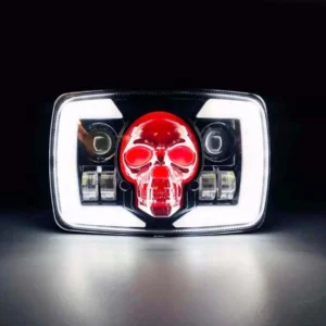 Skull Style LED Projector Headlight with DRL & Indicators – Perfect Fit for Honda CD70 / CG125