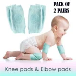 Pack of 2 Pairs Baby Anti-Slip Crawling Knee & Elbow Pads – Soft Breathable Protection - Image 9
