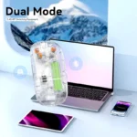 Transparent Dual-Mode Wireless Bluetooth 5.2 Mouse Rechargeable Silent Click Mouse with 3-Level DPI, Type-C Charging and Battery Display for Laptop, MacBook, PC - Image 12