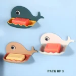 Pack Of 3 Fish-Shaped Double-Layer Adhesive Waterproof Soap Bar Holder Stand Rack For Bathroom, Shower, And Kitchen Walls - Image 19