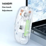 Transparent Dual-Mode Wireless Bluetooth 5.2 Mouse Rechargeable Silent Click Mouse with 3-Level DPI, Type-C Charging and Battery Display for Laptop, MacBook, PC - Image 16