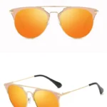 Luxury Vintage Round Sunglasses Women Designer Cat Eye Sunglasses - Image 8
