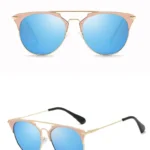 Luxury Vintage Round Sunglasses Women Designer Cat Eye Sunglasses - Image 2