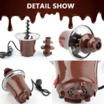 BD-017 Electric 3-Tier Mini Chocolate Fondue Fountain —An Elegant Addition to Your Dessert Table - Image 22