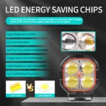 Dual Vision Quad-Lens High-Power LED Auxiliary Light for Motorcycles, Cars & Off-Road Vehicles - Image 13