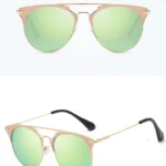 Luxury Vintage Round Sunglasses Women Designer Cat Eye Sunglasses - Image 3