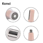 Kemei KM-3024 4-in-1 Rechargeable Women’s Grooming Kit- Professional Hair Removal & Shaver Set - Image 3