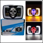 Skull Style LED Projector Headlight with DRL & Indicators – Perfect Fit for Honda CD70 / CG125 - Image 2