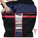 Pack of 3 High-Quality 100 GSM Non-Woven Foldable Storage Organizer Bags - Image 7