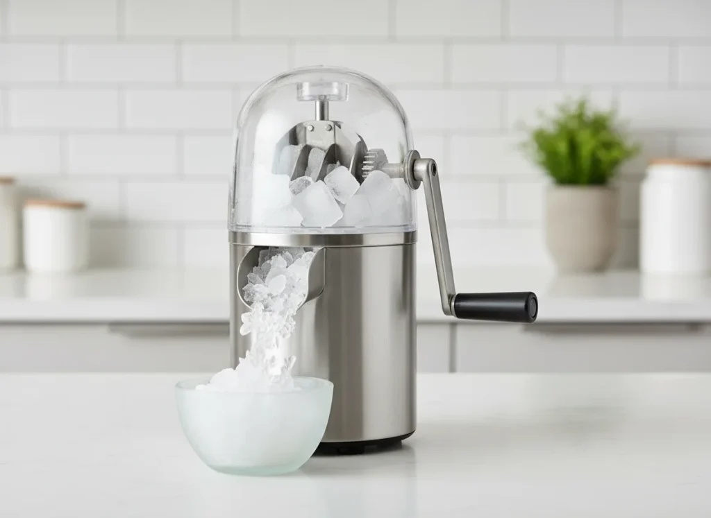 Manual hand crank ice crusher for gola ganda making in Pakistan